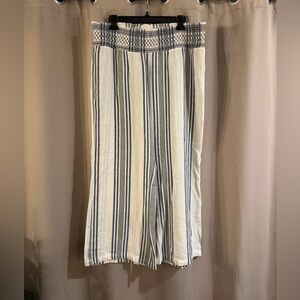 Indigo Rein Blue and White Striped Linen Pants